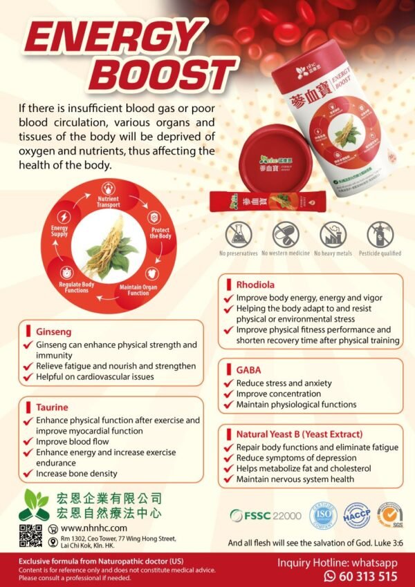 NHC – Energy Boost (Herbal formulation/30 sachets powder form) - Image 2